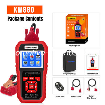 Goede prijs. KONNWEI KW880 Batterijetester Ondersteuning Diagnostiek & Auto Batterijetester & Auto Batterij Match 3 in 1 online