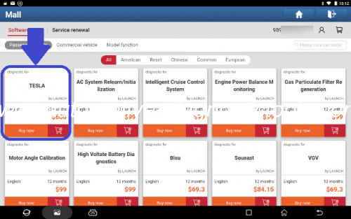Goede prijs. LAUNCH TESLA Software Licentie online