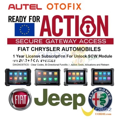Goede prijs. [Online activering] Autel European FCA Chrysler Fiat Alfa SGW Security Gateway Ontsluiting Service voor Autel / OTOFIX Tools online